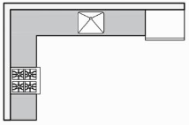 L-shaped kitchen layout