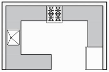 Peninsula kitchen layout